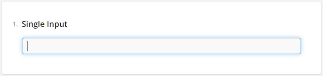Single Input 2